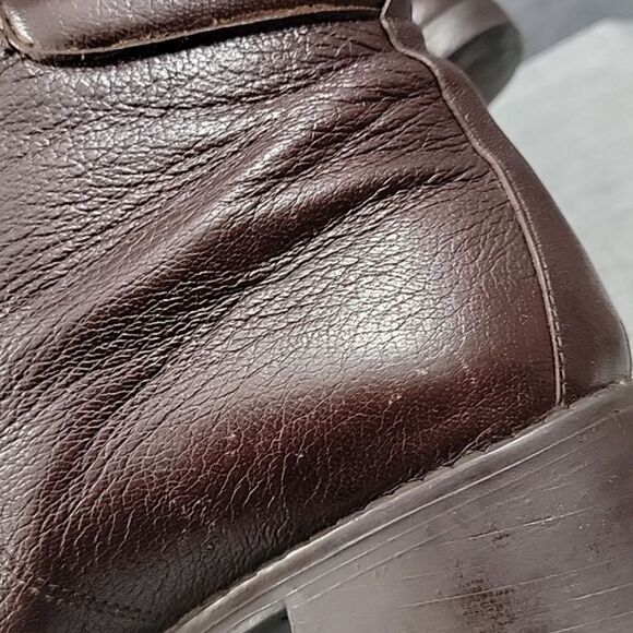 NaNa VTG Brown Leather Granny Ankle Boots Block Heel lace-up SZ 39 - Picture 7 of 12